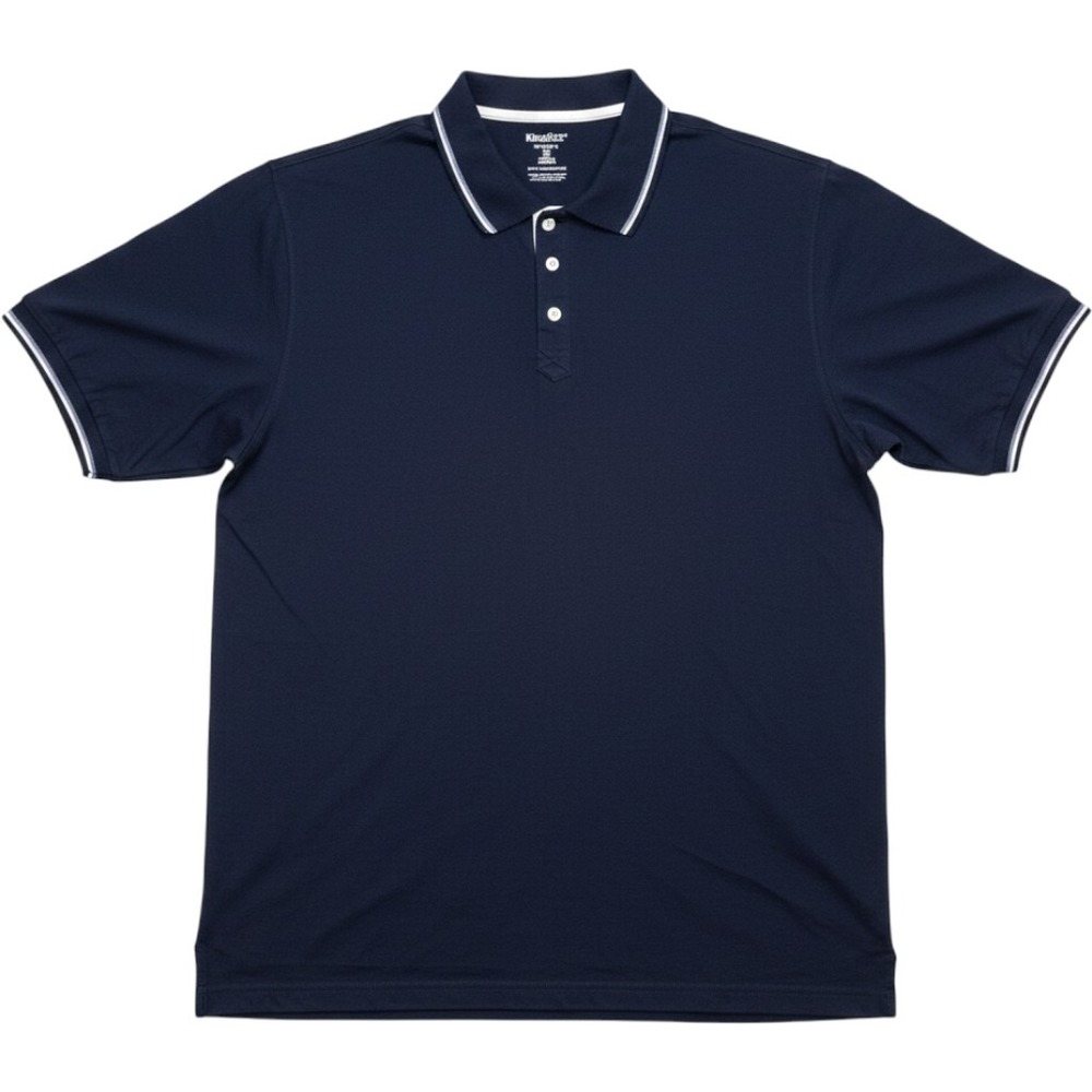 KingSize Polo Shirt Mens XL Big Navy Blue Cotton Tipped Collar 59-0460-2
